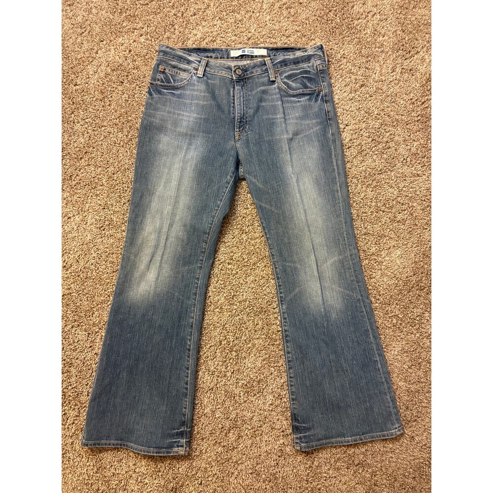 Gap Original Flare Jeans Dark Wash Mid RIse Womens Size 12 Ankle